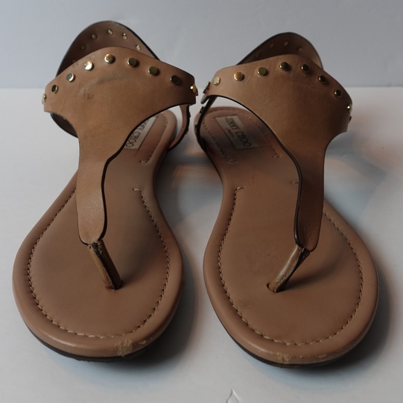 Jimmy Choo Shoes - Jimmy Choo Sandals Dara Flat Vachetta Leather Nude